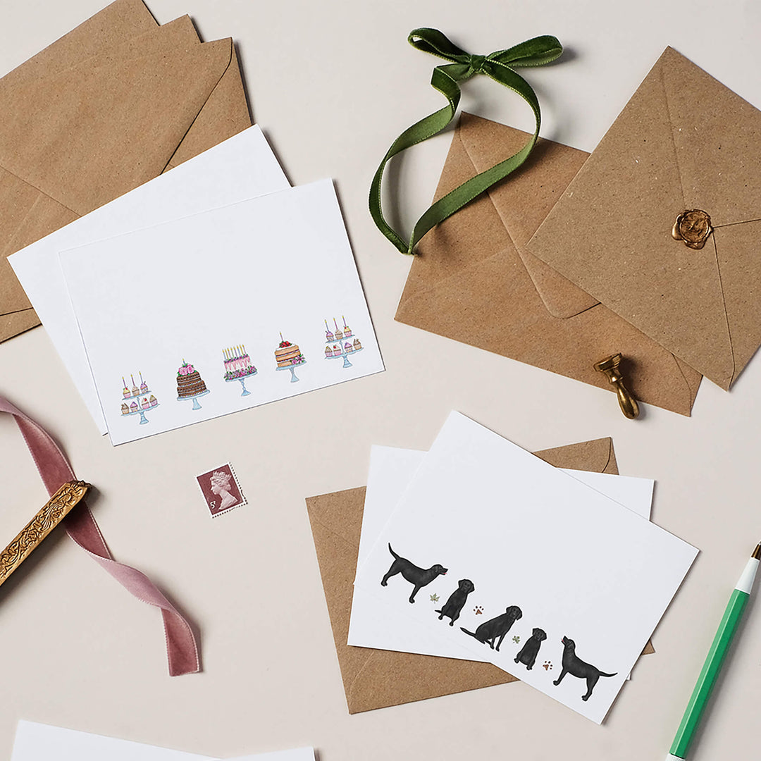 note cards with kraft envelopes