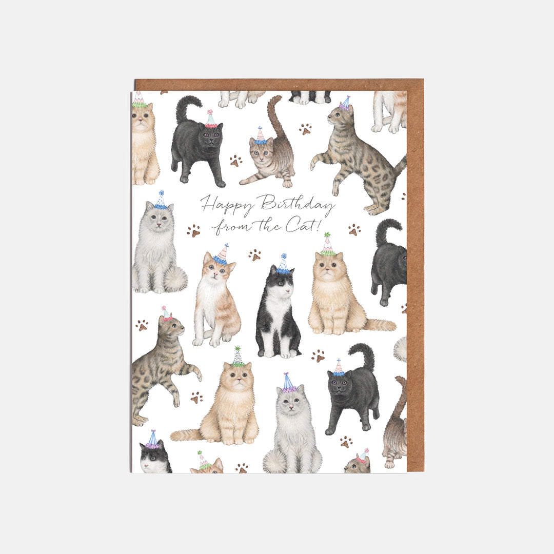 LOTTIE MURPHY Cat Birthday Card - Happy Birthday From The Cat SP23