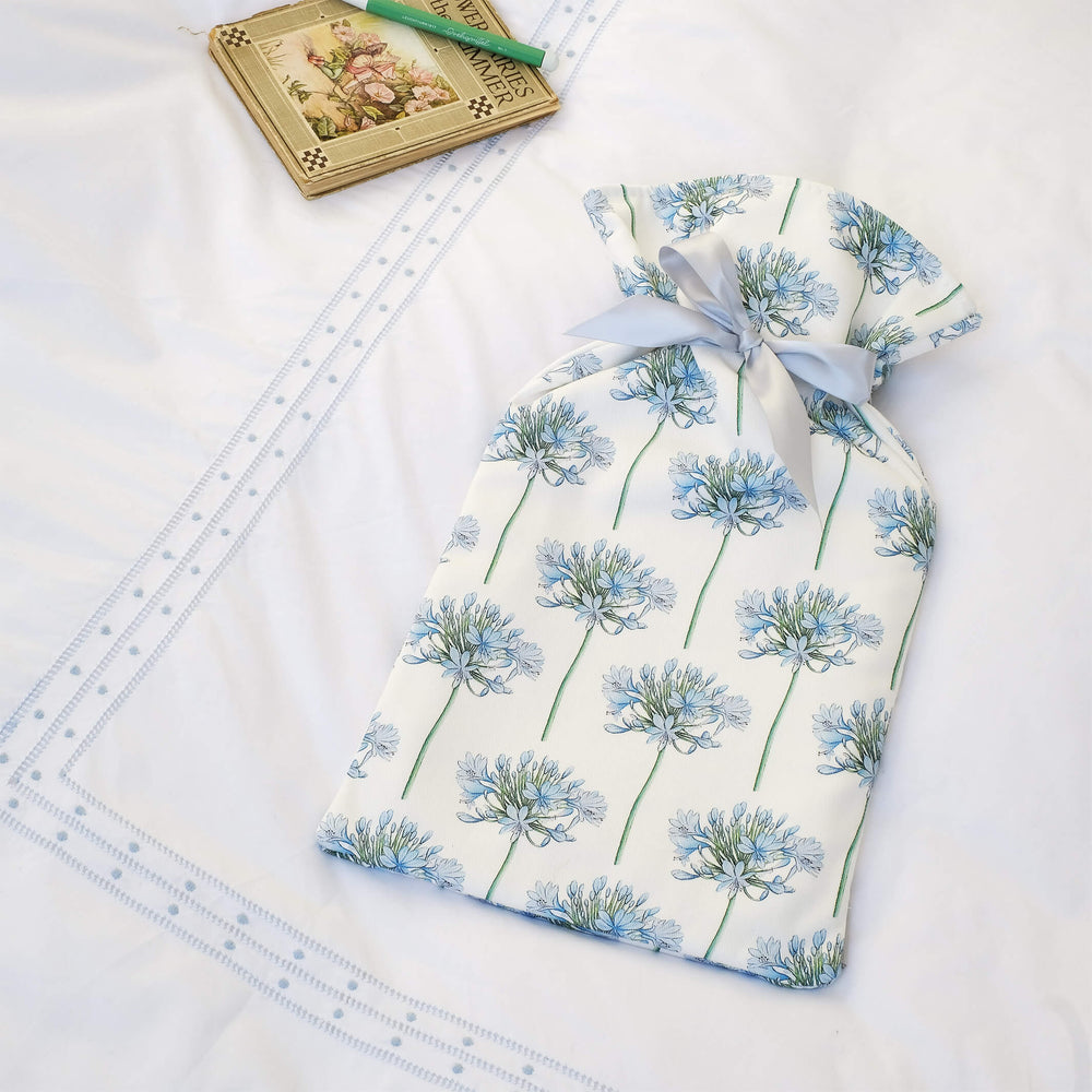 agapanthus floral hot water bottle