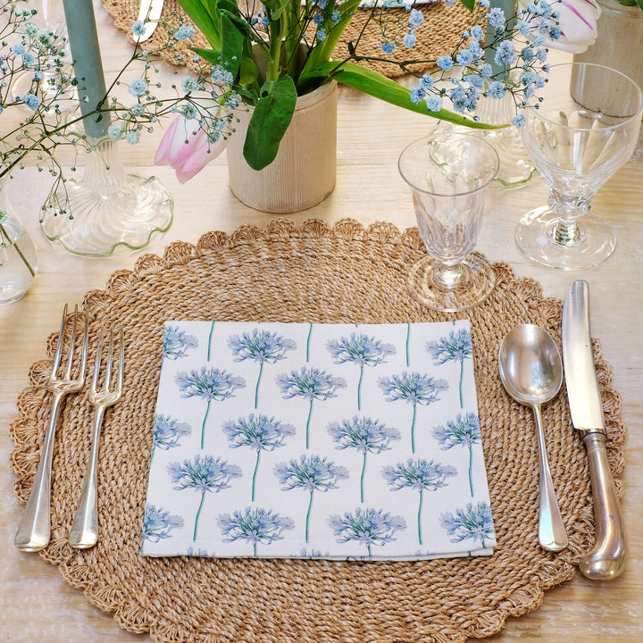 blue agapanthus flower napkins