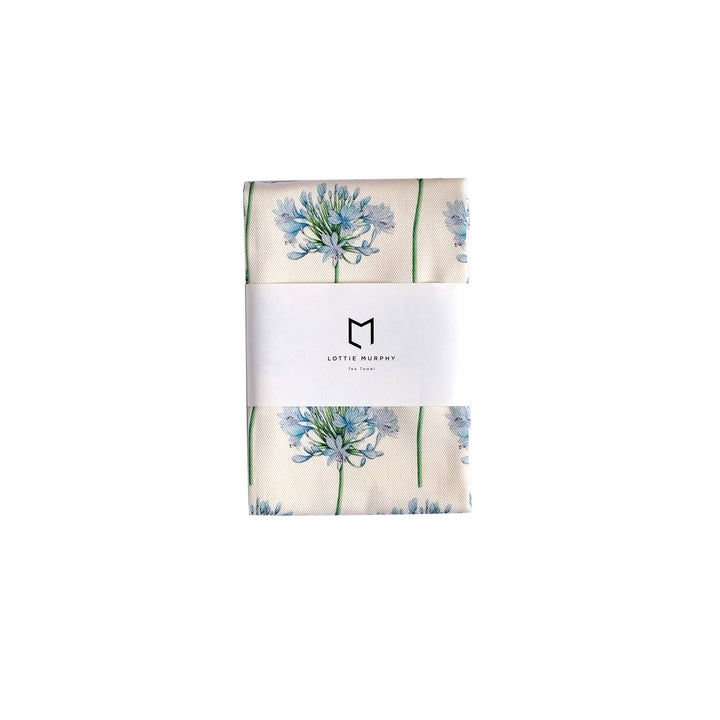 agapanthus flower tea towel