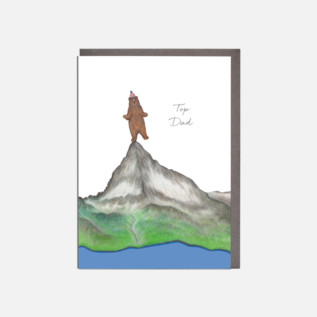 bear fathers day card with grey envelope
