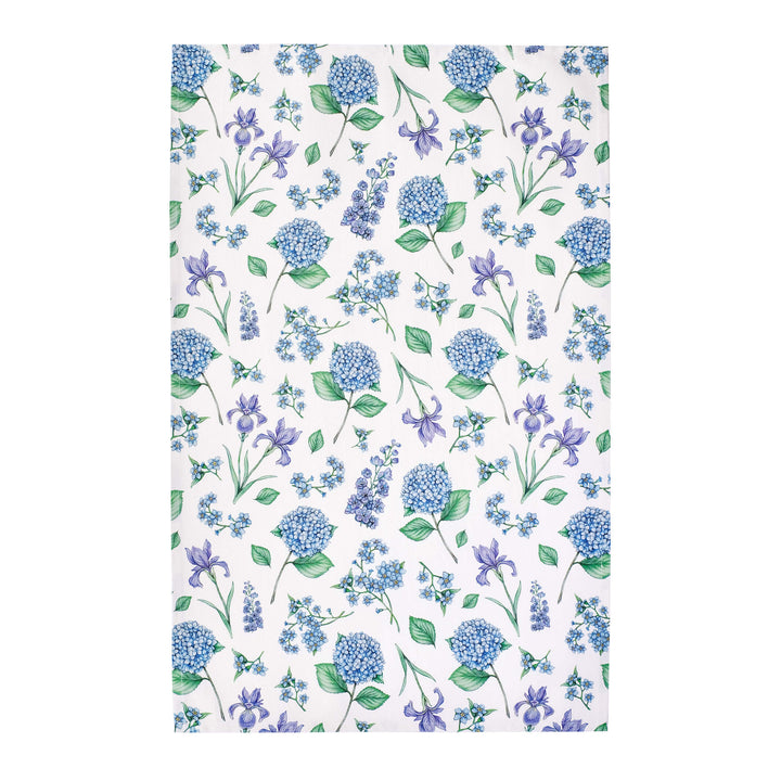 blue floral tea towel