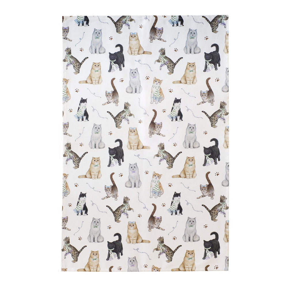cats tea towel