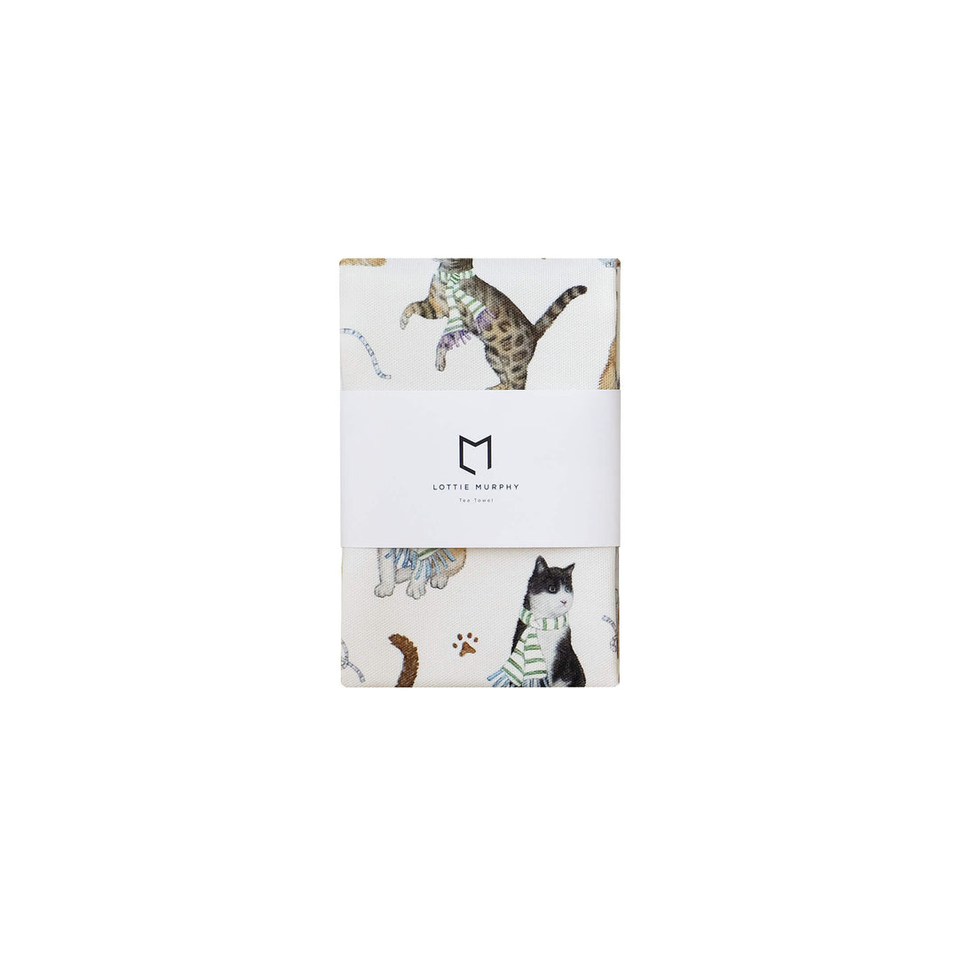 cats tea towel