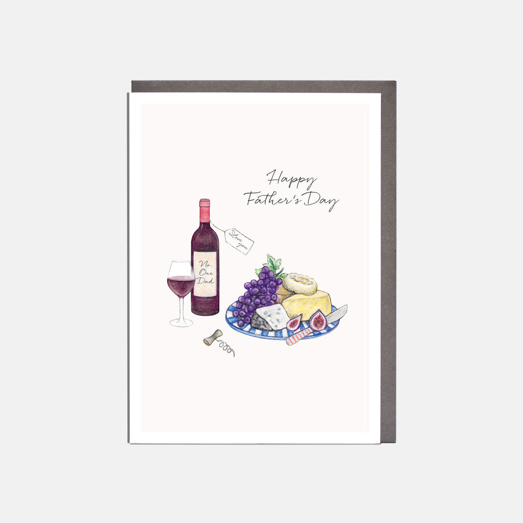 Cheese & Wine Father's Day Card - Happy Father's Day