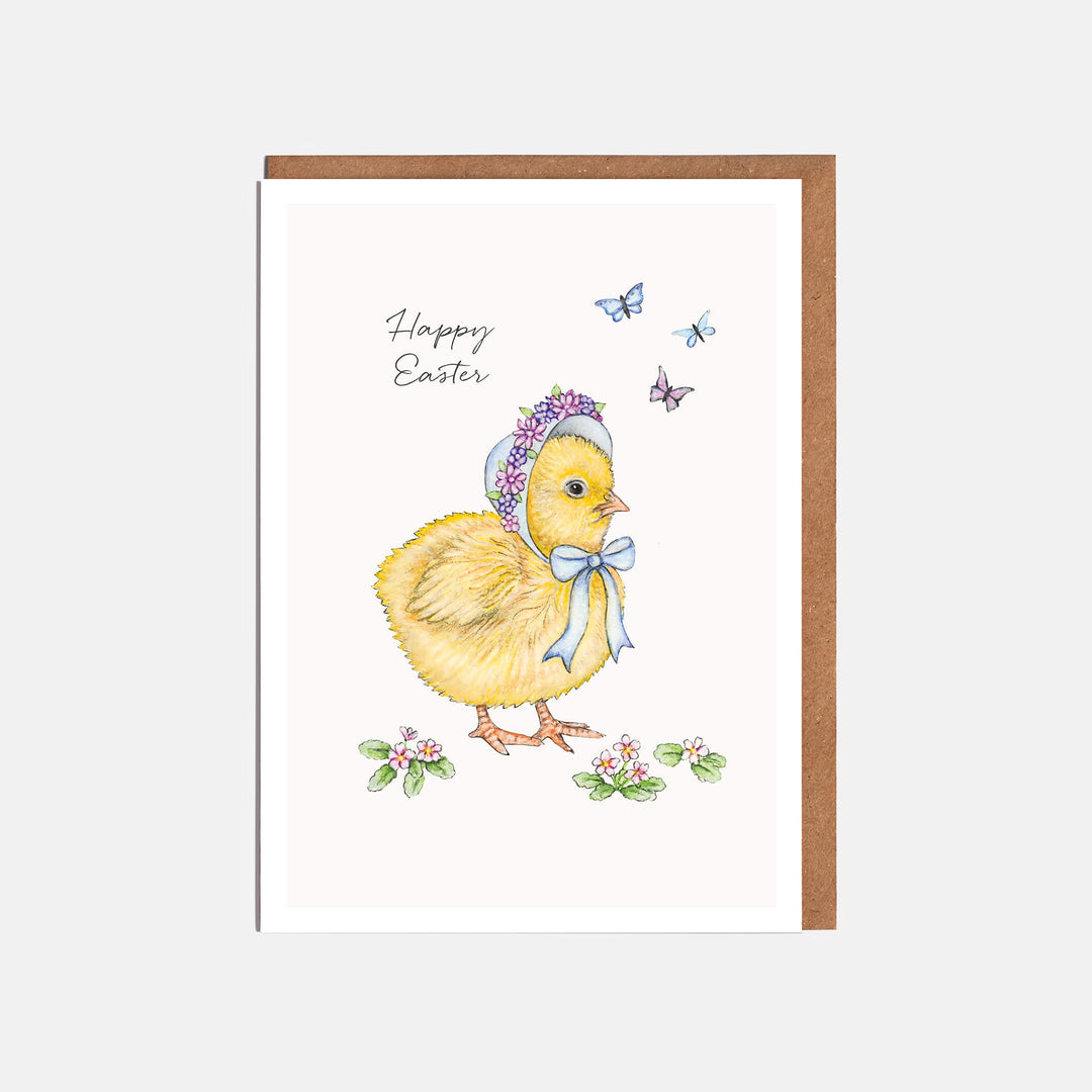 chick easter card with kraft envelope