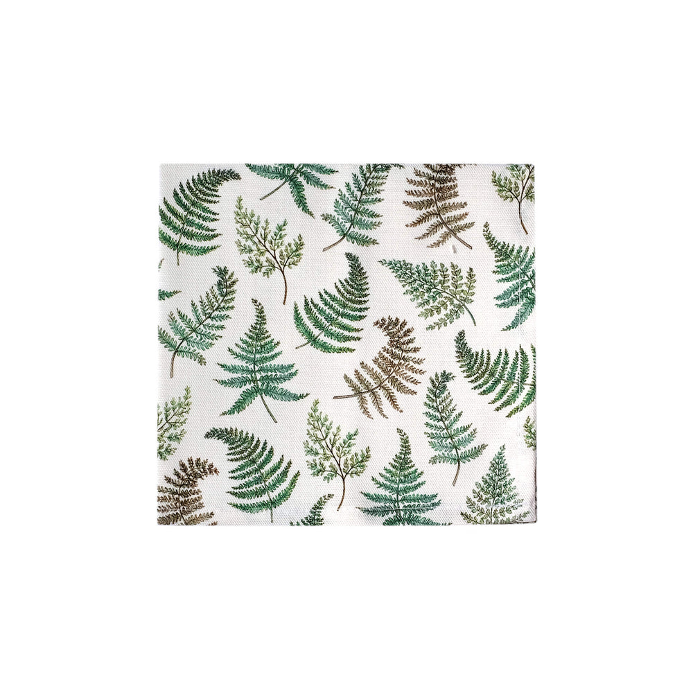 green fern cotton napkins
