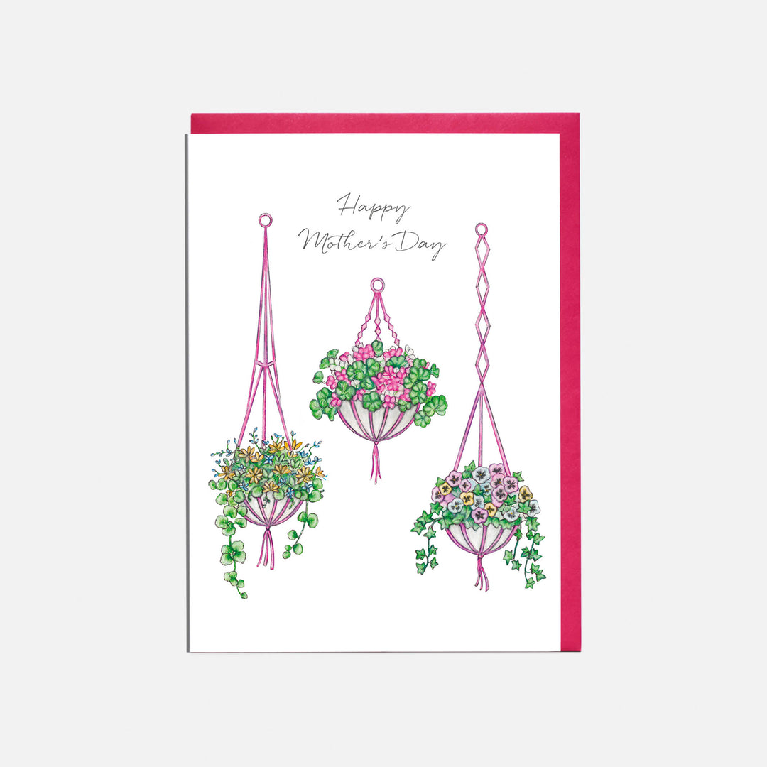 floral mother's day card with pink envelope