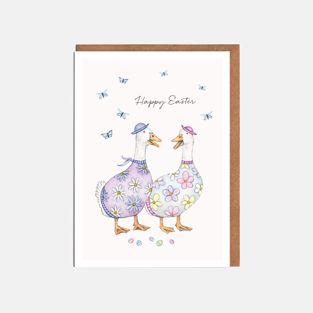 geese easter card with kraft envelope