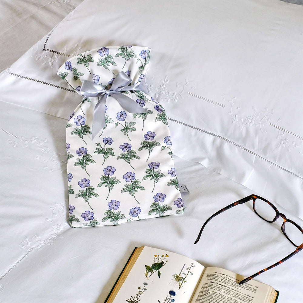 geranium floral hot water bottles
