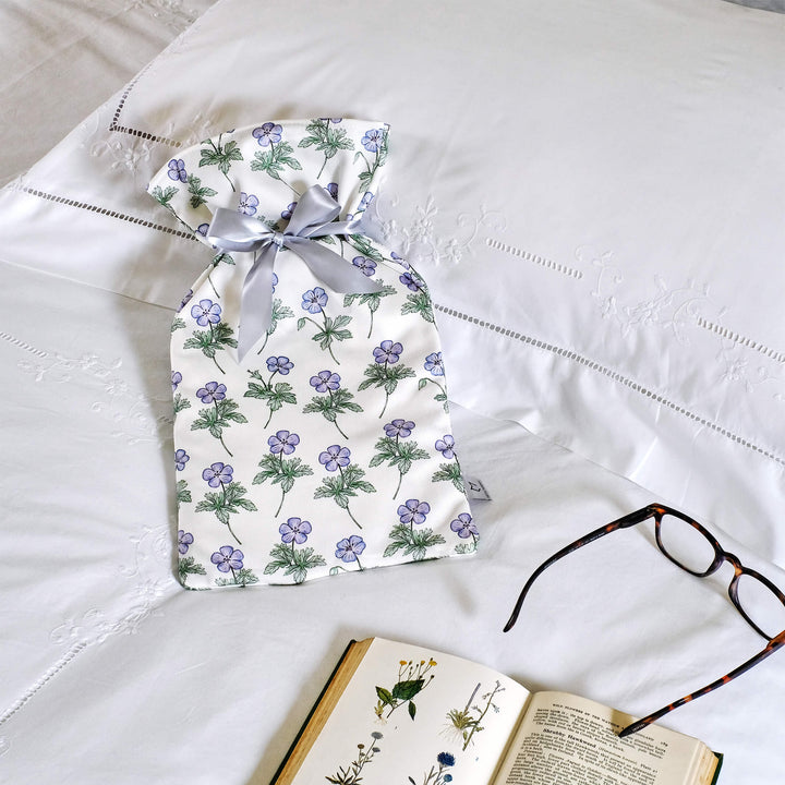 geranium floral hot water bottles