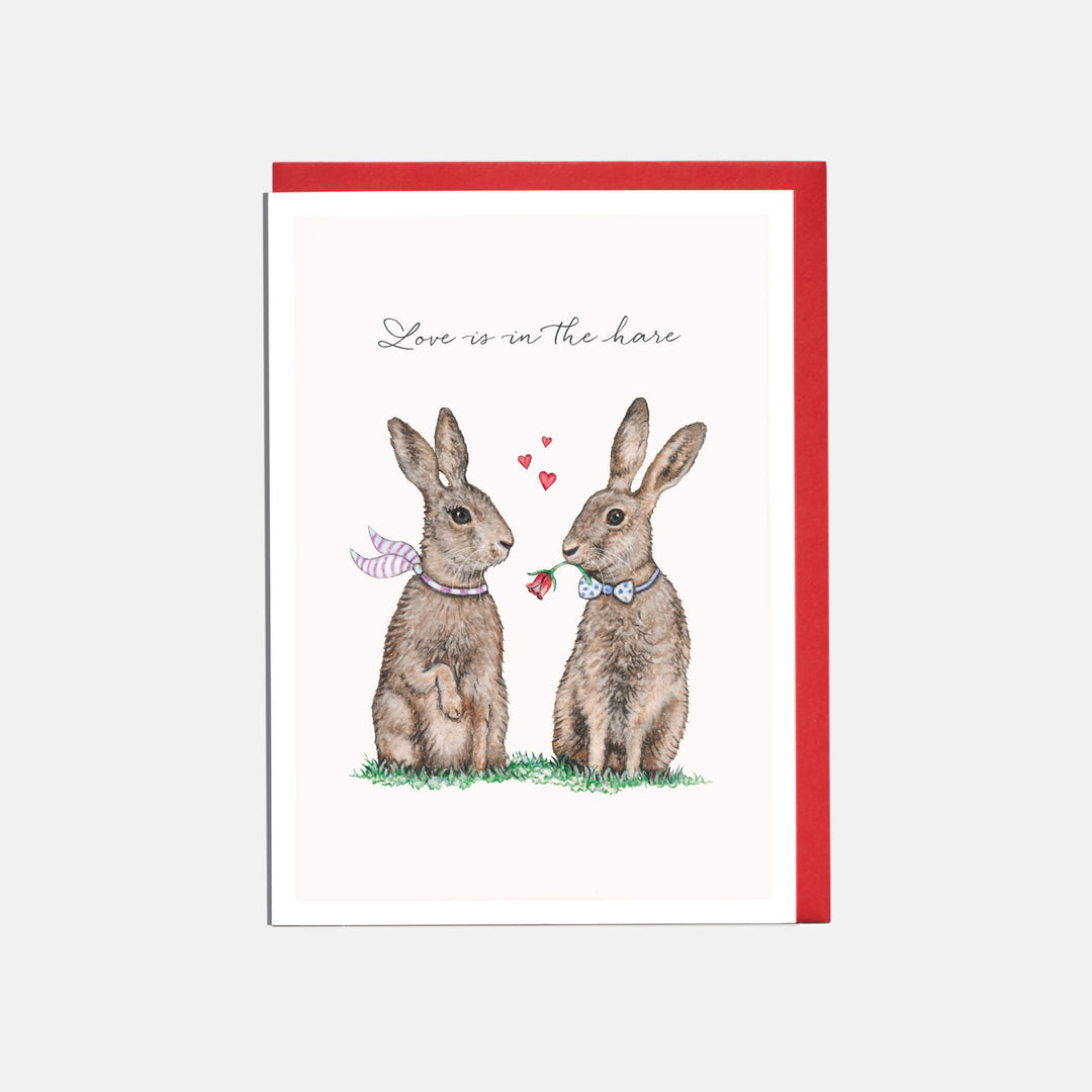 Hare Valentine's Day Card - Love Is In The Hare