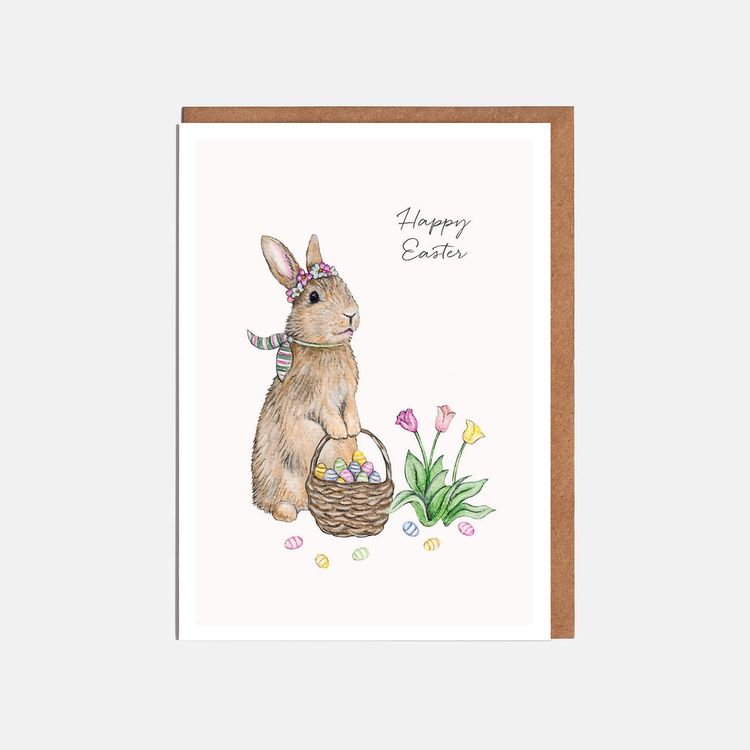 rabbit easter card with kraft envelope