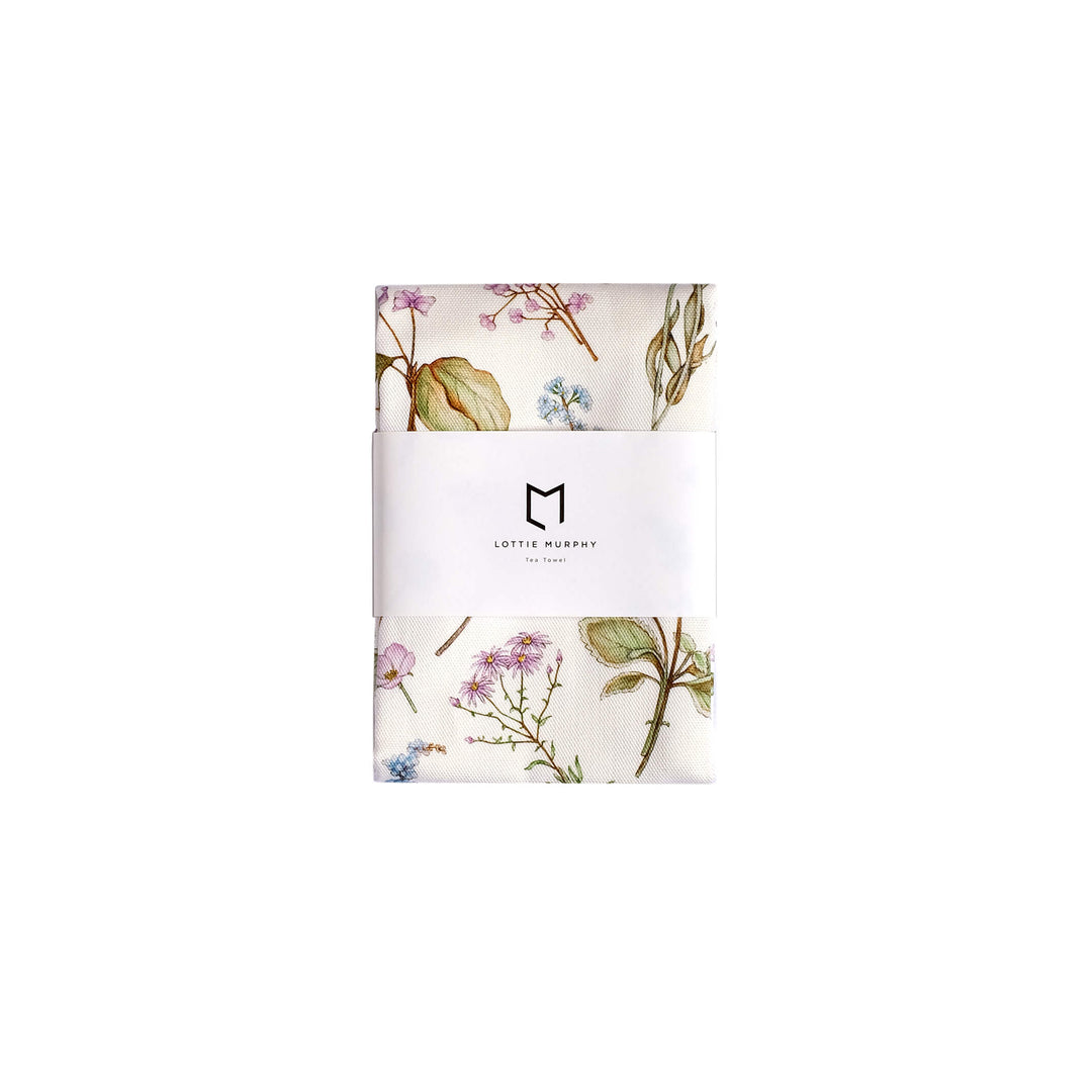 sprig floral tea towel 