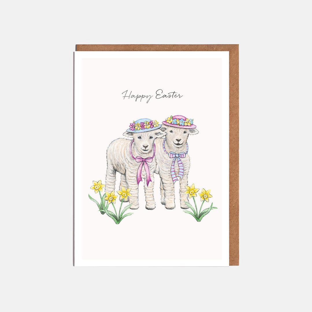 Lamb easter card with kraft envelope