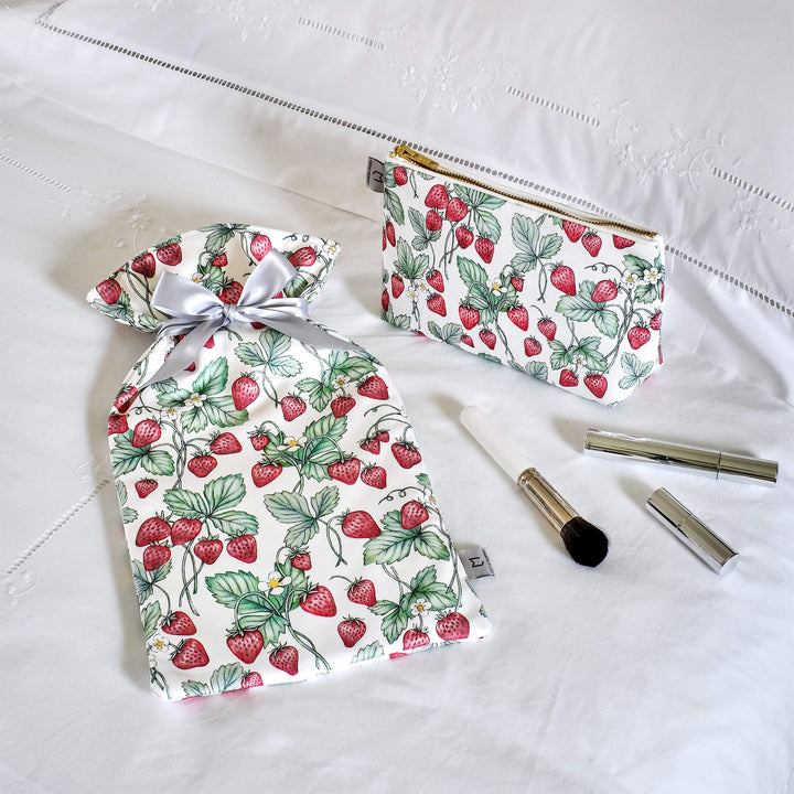 strawberry make up bag