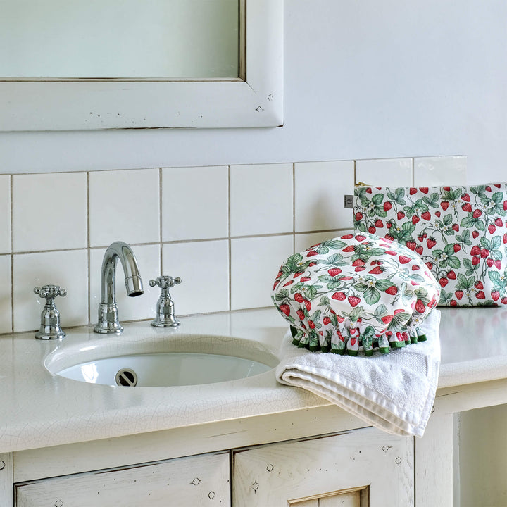 strawberry shower cap