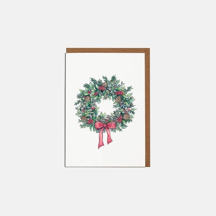wreath mini christmas card
