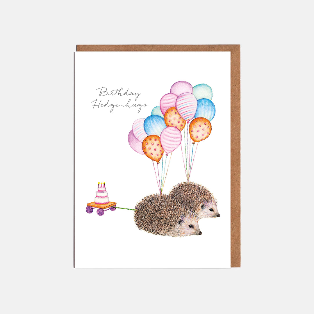 LOTTIE MURPHY Hedgehogs Card - Birthday Hedge-Hugs AA11