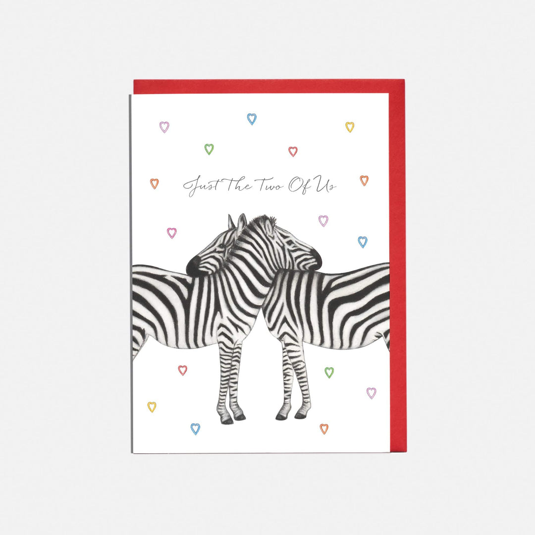 LOTTIE MURPHY Two Zebra Valentines Card - Just The Two Of Us EQ03