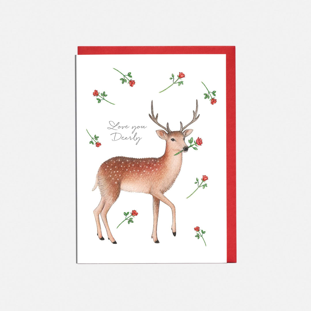 LOTTIE MURPHY Deer Valentines Card - Love you Deerly EQ05