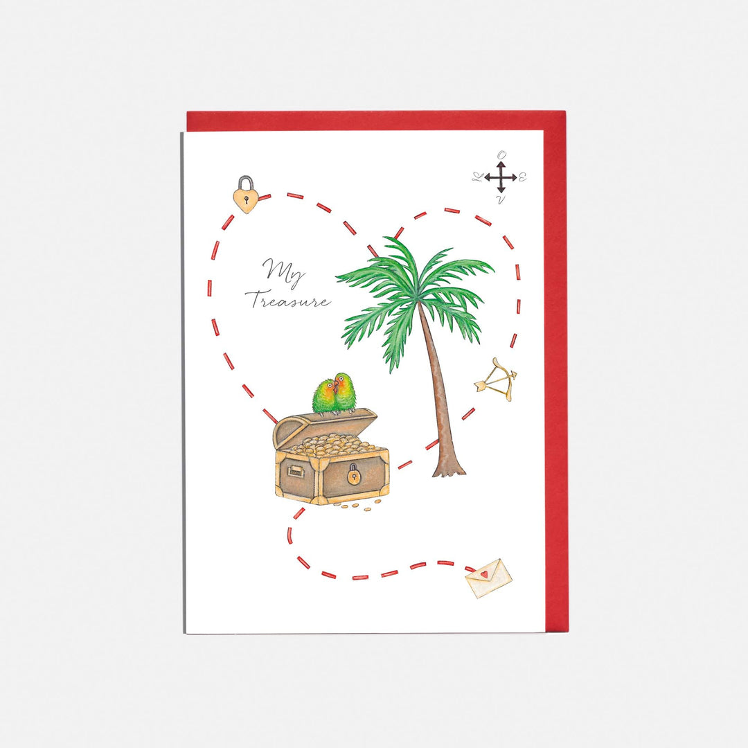 LOTTIE MURPHY Treasure Map Valentines Card - My Treasure EQ10