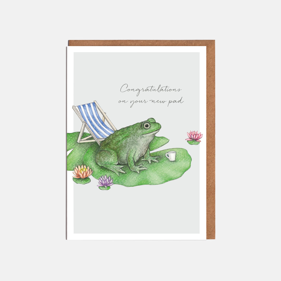LOTTIE MURPHY Frog New Home Card - Congratulations On Your New Pad WC14