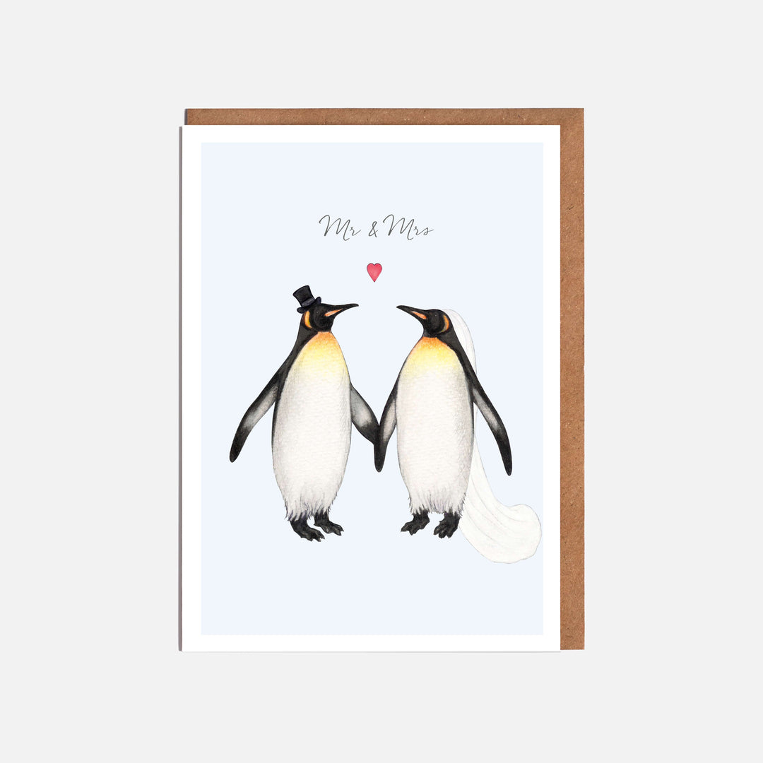 LOTTIE MURPHY Penguins Wedding Card - Mr & Mrs WC20
