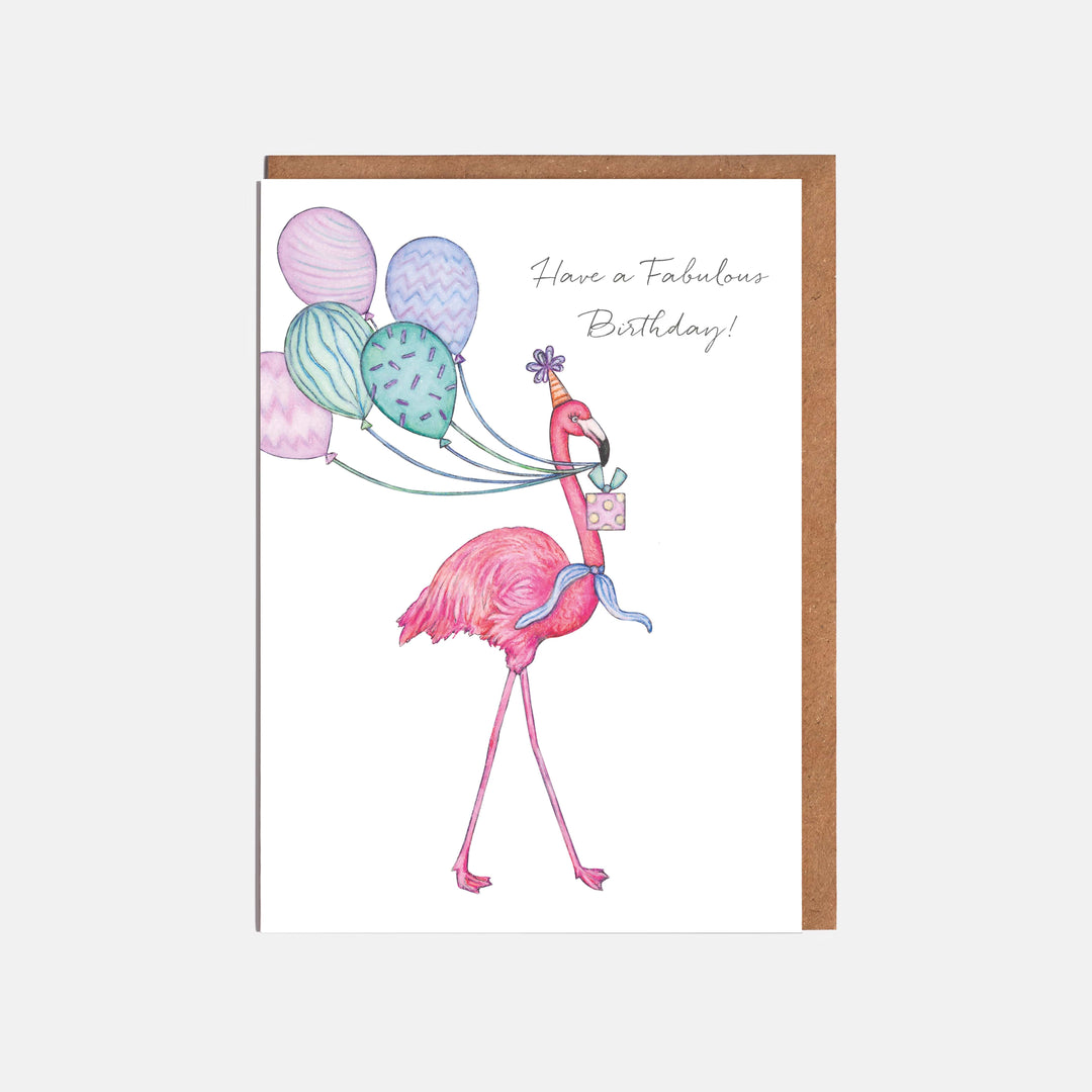 LOTTIE MURPHY Flamingo Card - Have a Fabulous Birthday! WI20