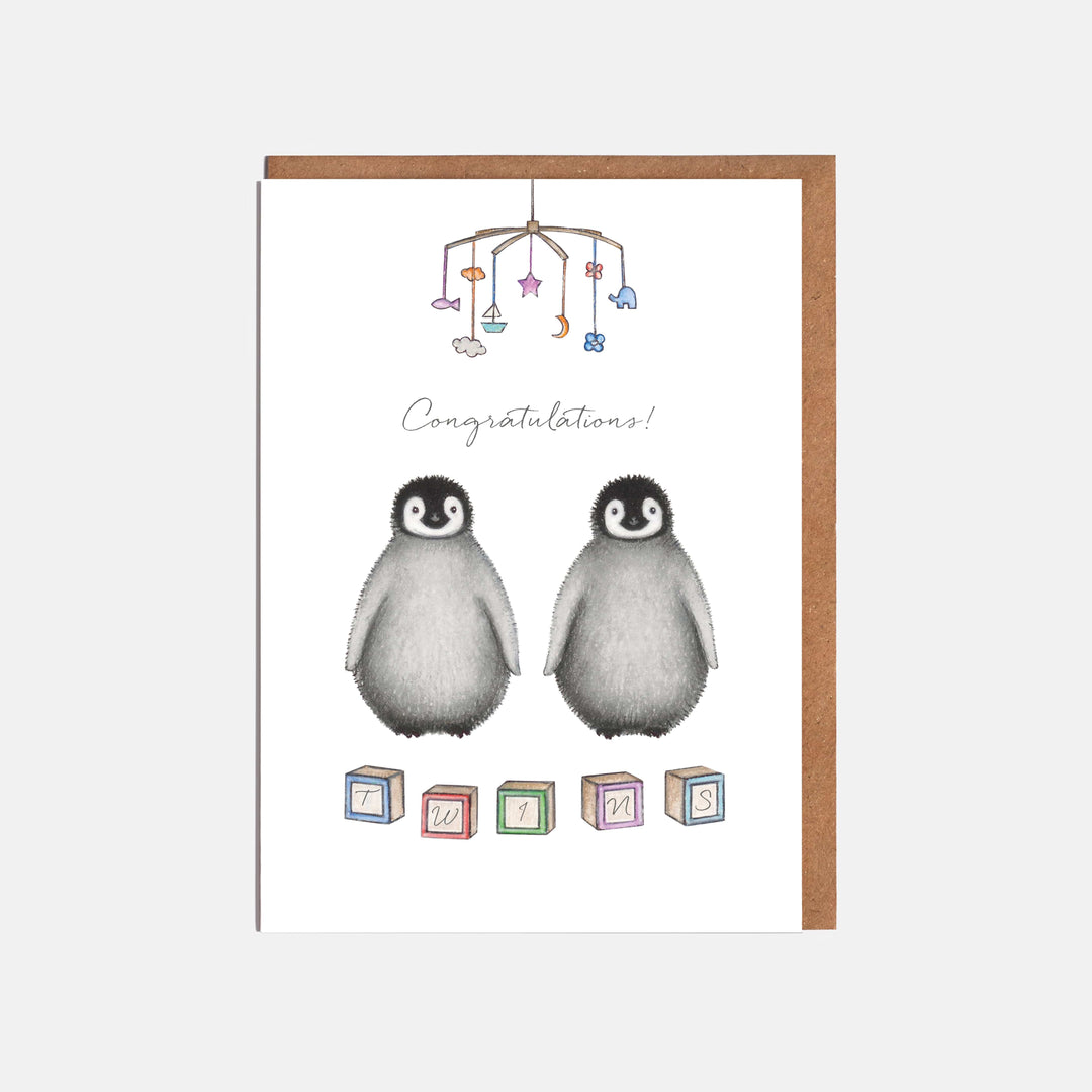 LOTTIE MURPHY Penguins Card - Congratulations - Twins WI29