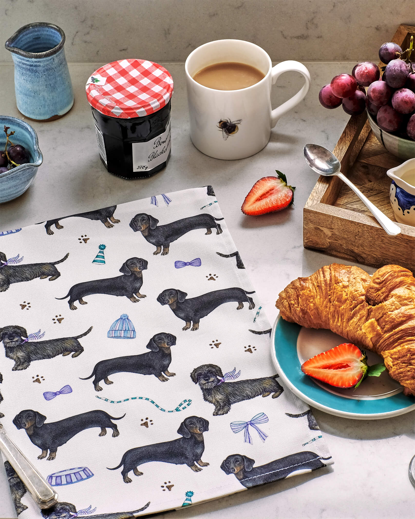 dachshund tea towel 
