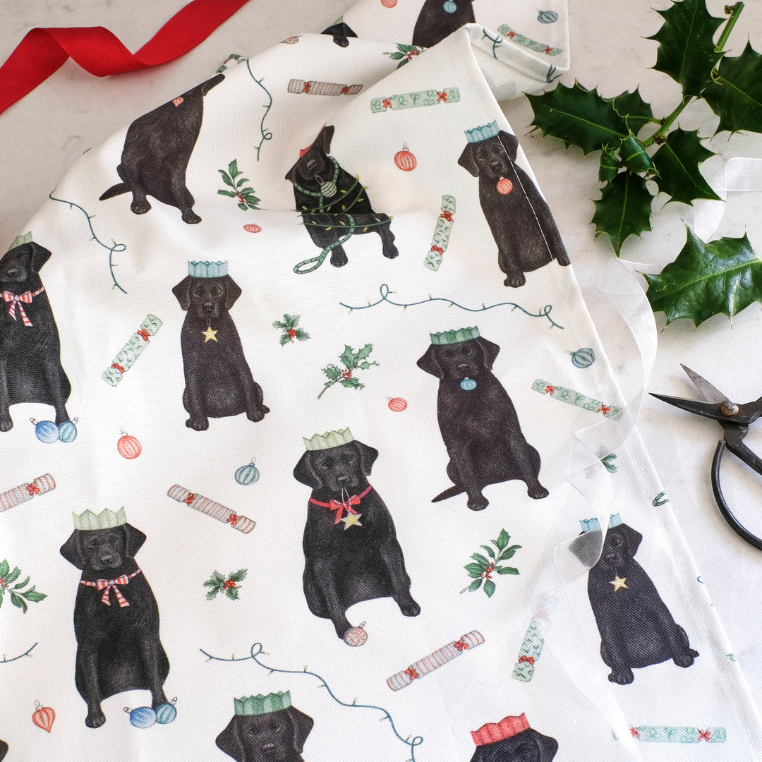 LOTTIE MURPHY Labradors Christmas Tea Towel TT32