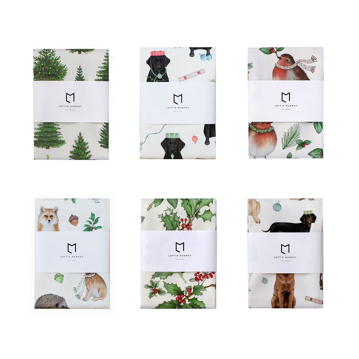 LOTTIE MURPHY Christmas Tea Towel Bundle Builder (3 Tea Towels)