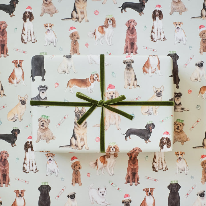 LOTTIE MURPHY Dogs in Hats Christmas Wrapping Paper WR03
