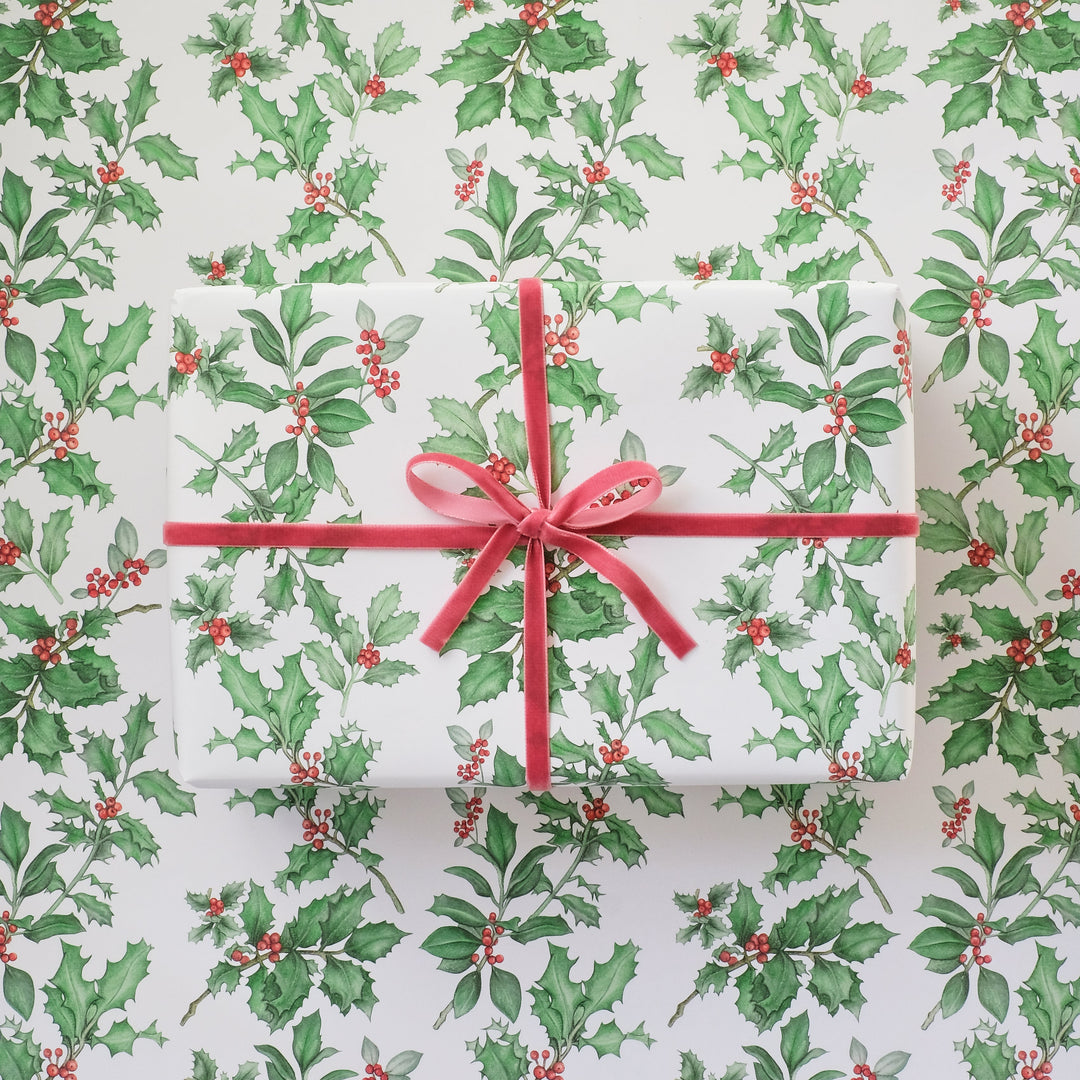 LOTTIE MURPHY Holly Christmas Wrapping Paper WR06