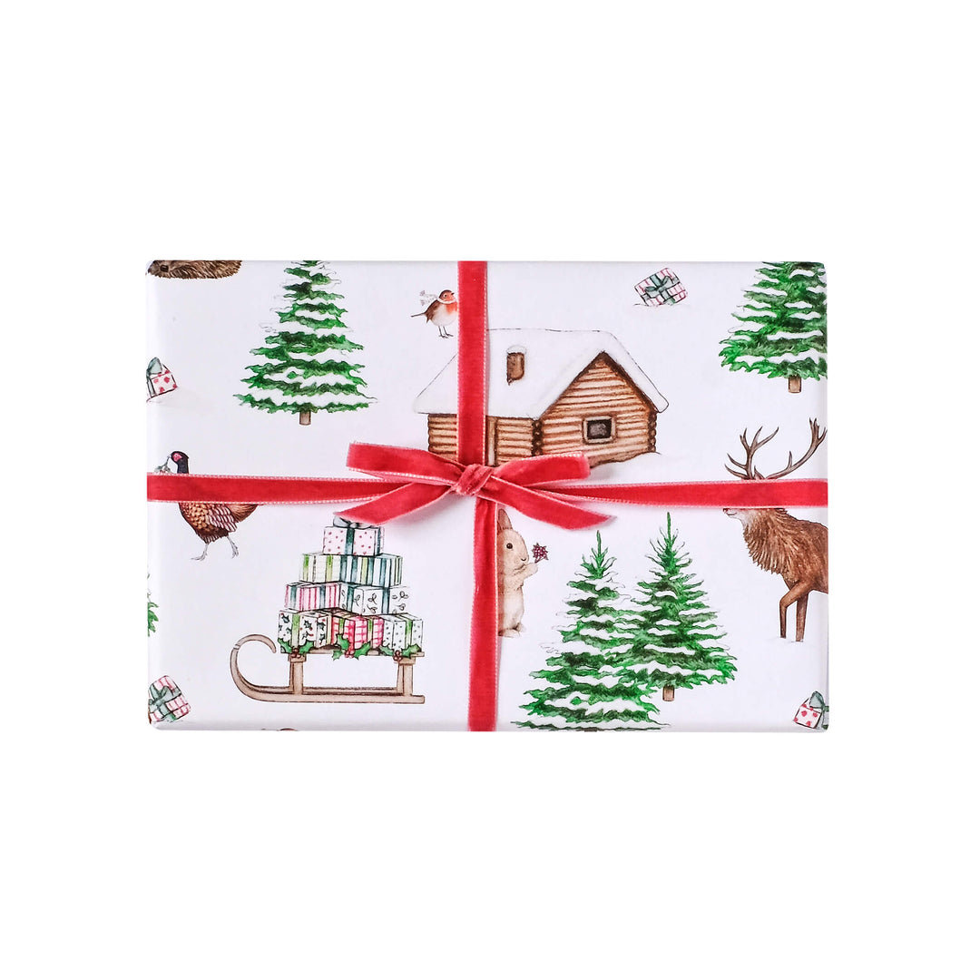woodland creatures christmas wrapping paper box