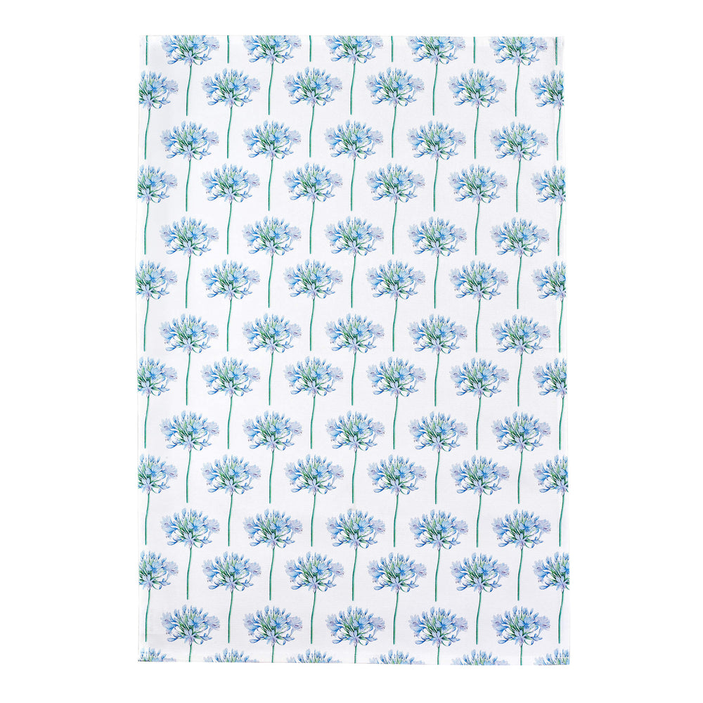 agapanthus flower tea towel