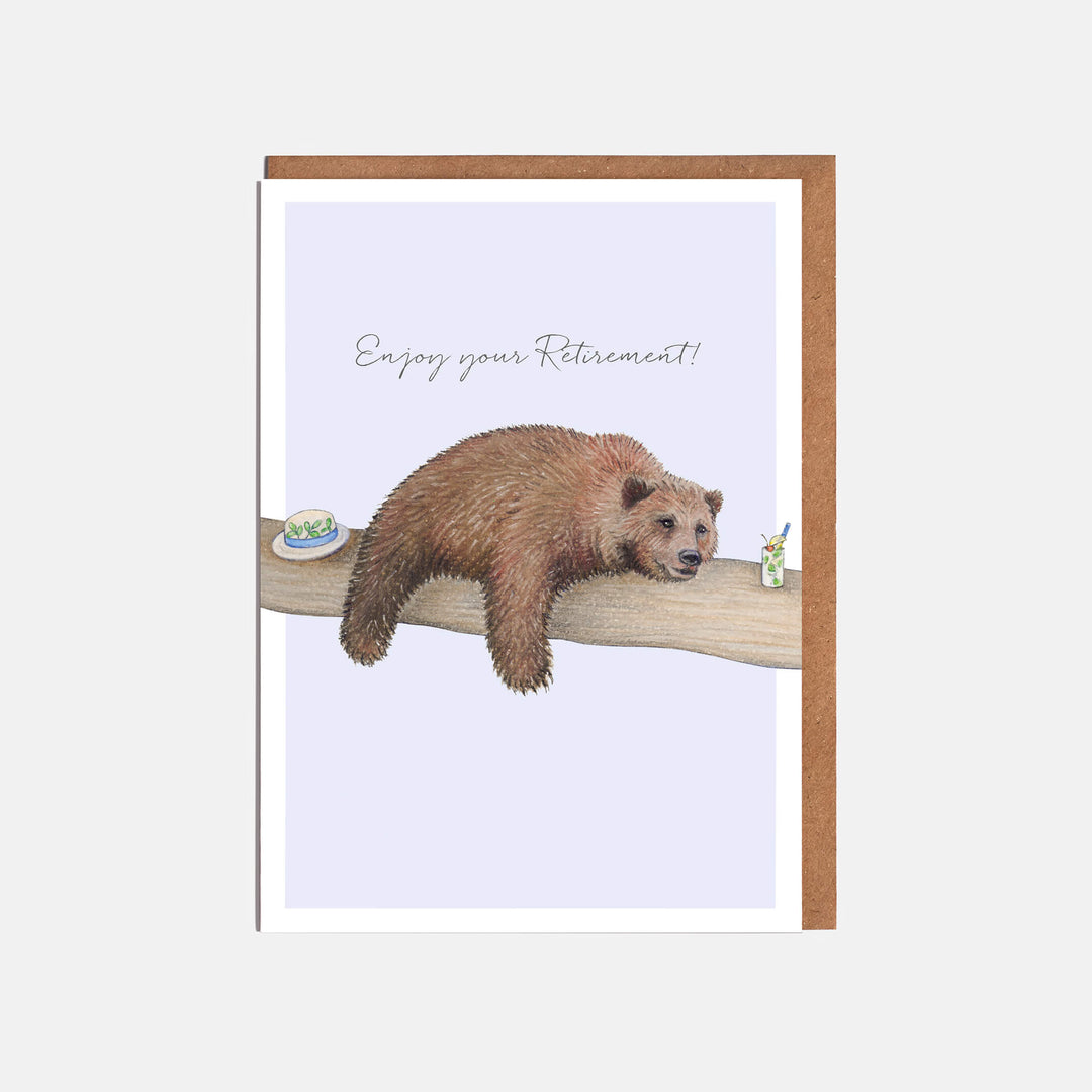 Bear enjoy your retirement card with kraft envelope