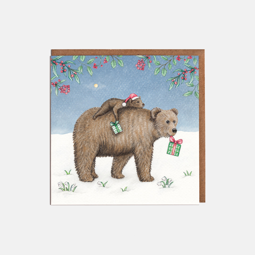 Bears christmas card pack of eight