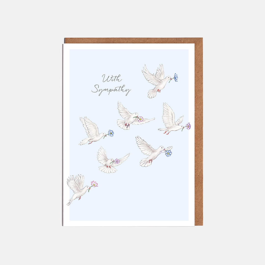 Bird sympathy card with kraft envelope