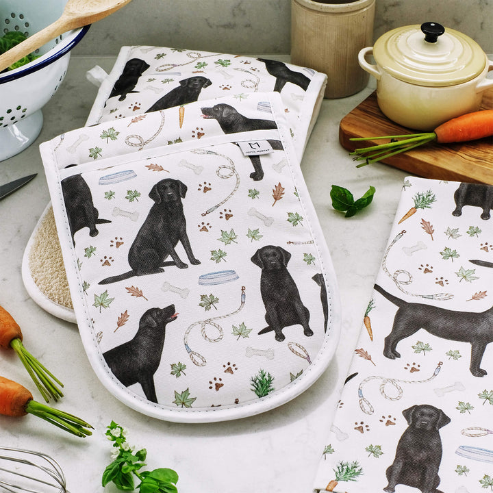 black labrador double oven glove