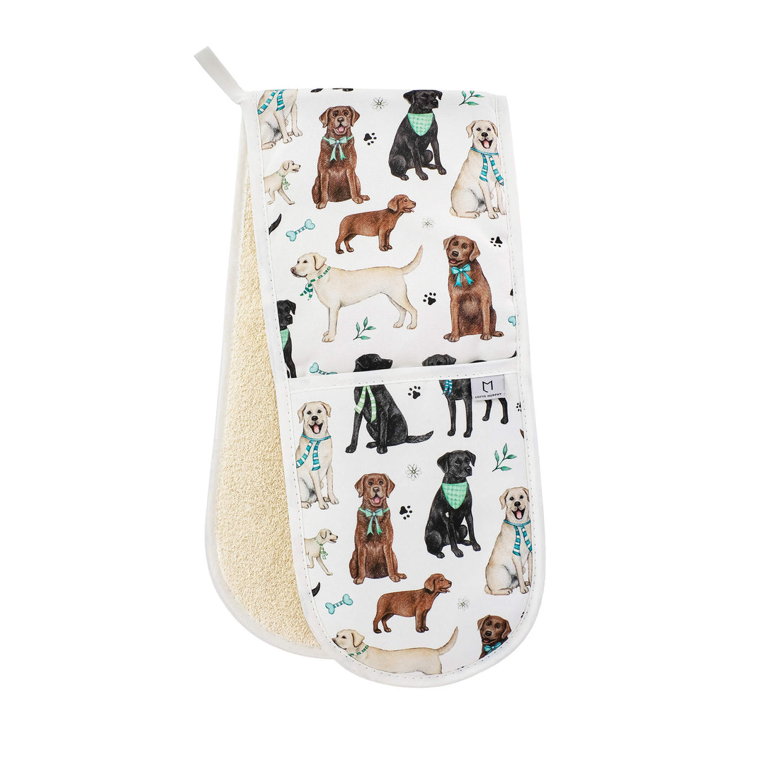 Chocolate, Yellow & Black Labrador Double Oven Glove