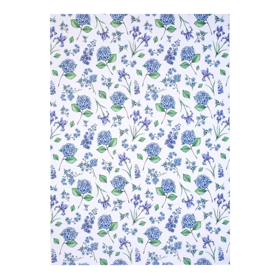 Blue floral wrapping paper