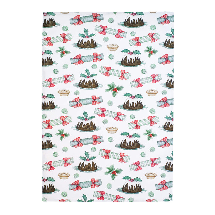 christmas pudding tea towel 
