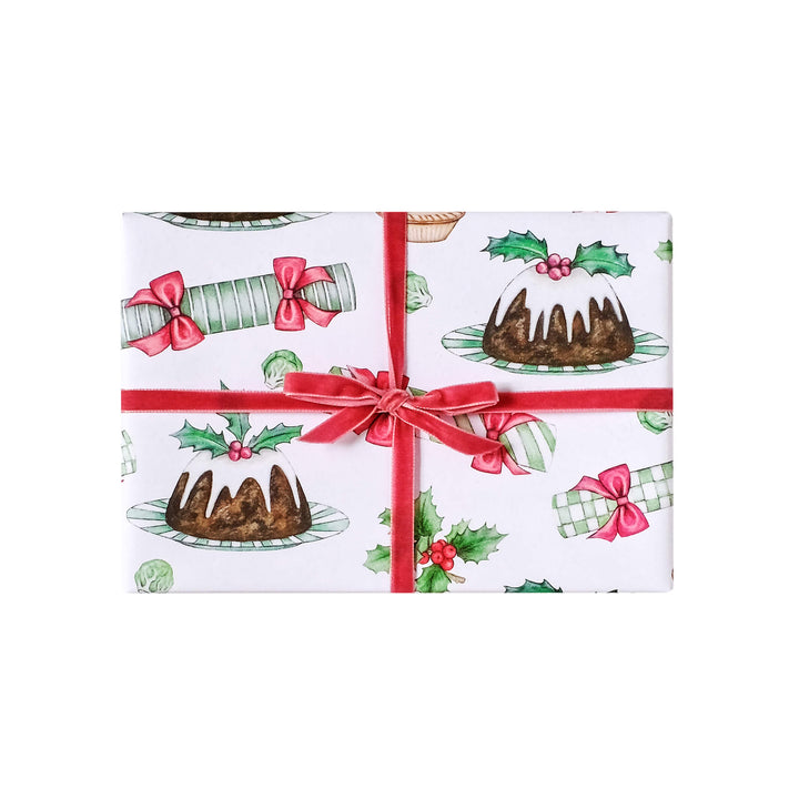 christmas pudding wrapping paper box