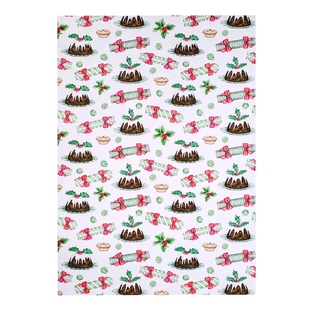 christmas pudding wrapping paper