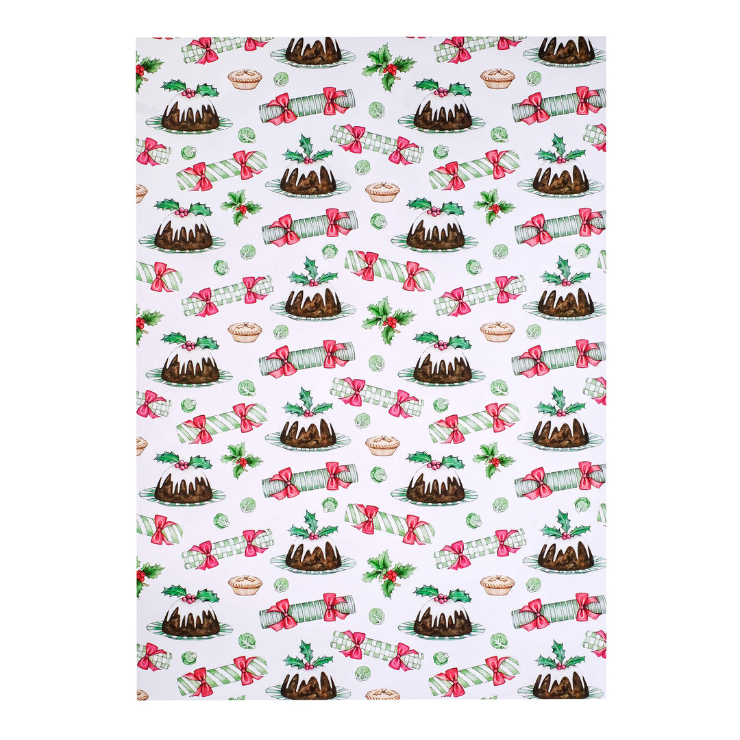 christmas pudding wrapping paper
