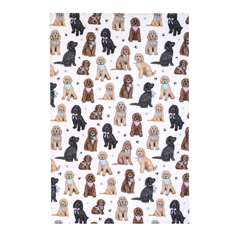 cockapoo dog cotton tea towel 
