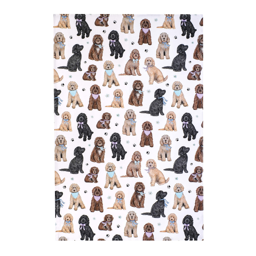 cockapoo dog cotton tea towel 